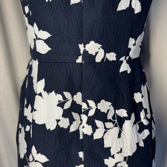 Talbots Strapless Sheath Dress in White and Blue - Picture 5 of 15